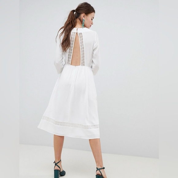 ASOS | premium lace embroidery mini dress with open back | size 6 - Picture 2 of 6